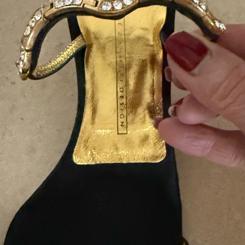 Giuseppe Zanotti Black and Gold Sandals - Picture 3 of 10
